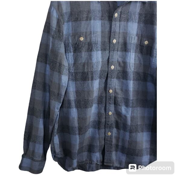 Lucky Brand Men's Classic Fit Long Sleeve Button-Up Flannel Shirt Large Gray - Picture 6 of 14